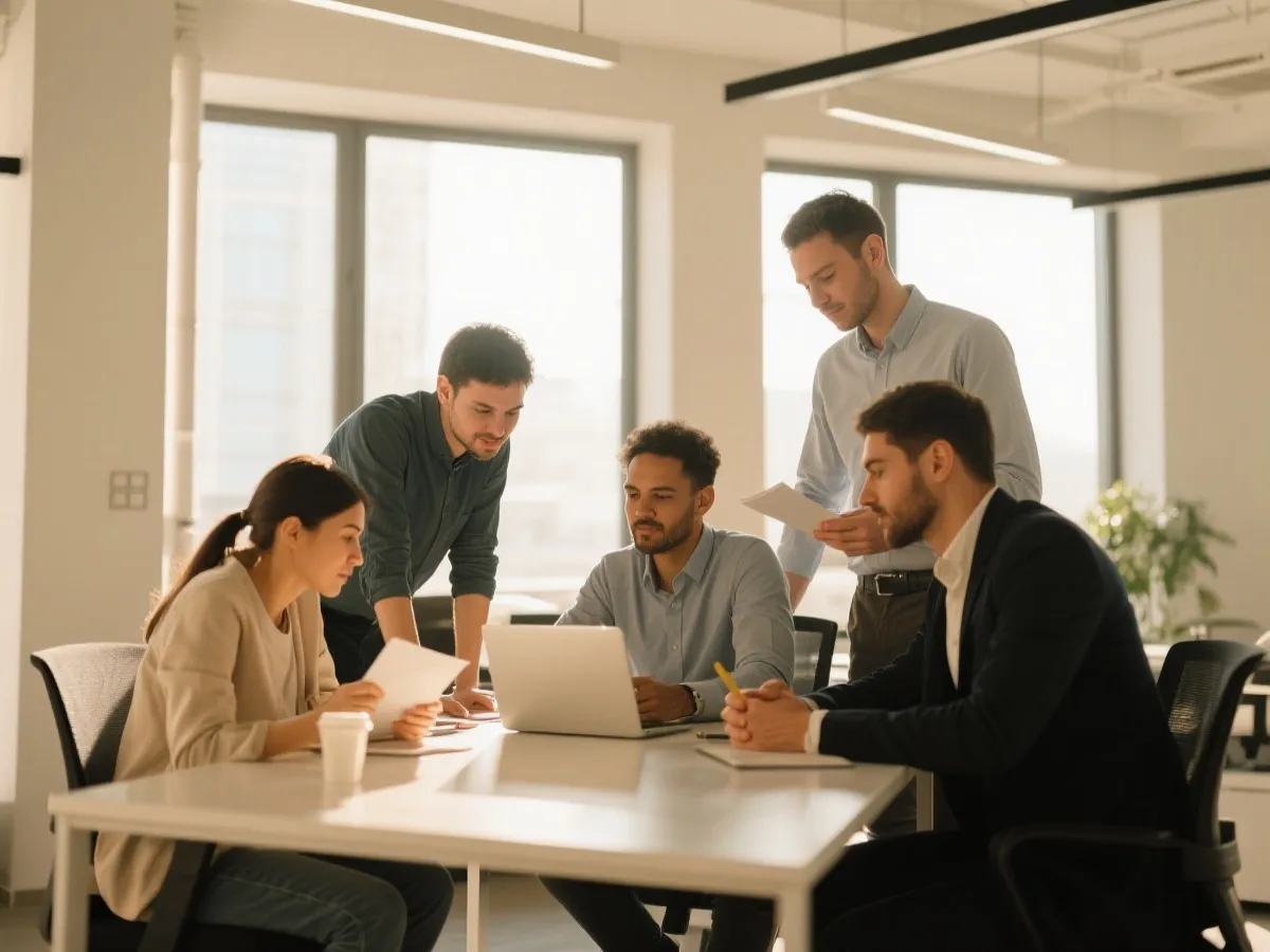 团队协作与品牌理念示意图